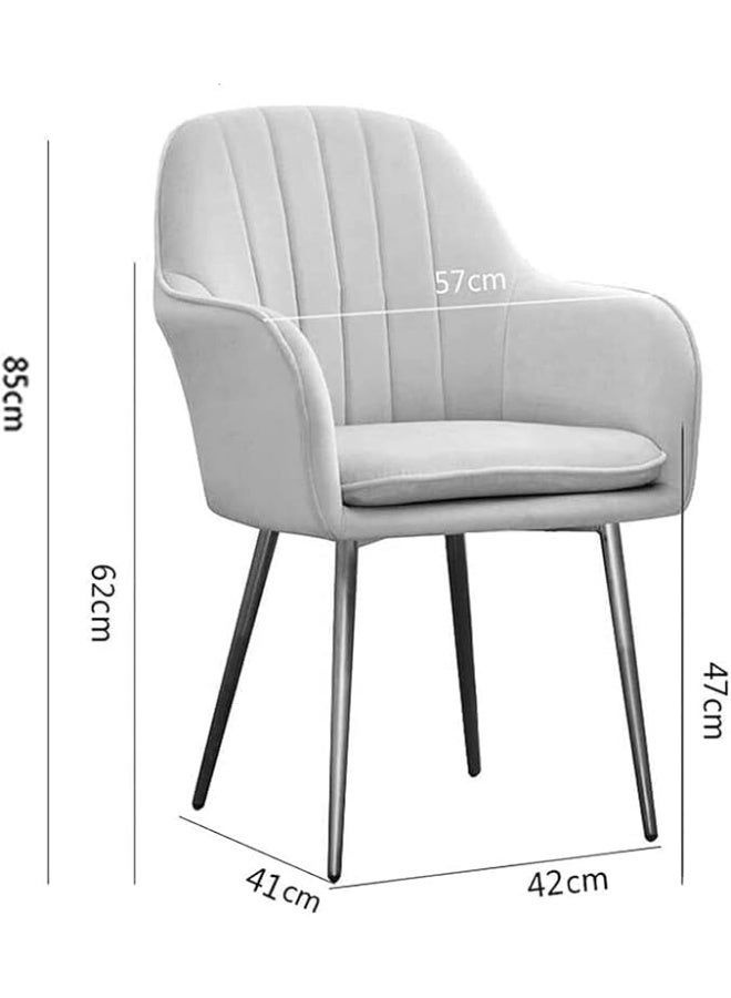 Luxury Luxe Modern Velvet Dining Chairs Set of 4 – Ergonomic Padded Kitchen Chairs with Metal Legs, Armrests & Backrest, Pink Accent Chairs for Living Room & Dining Room (Blue) - Image 2